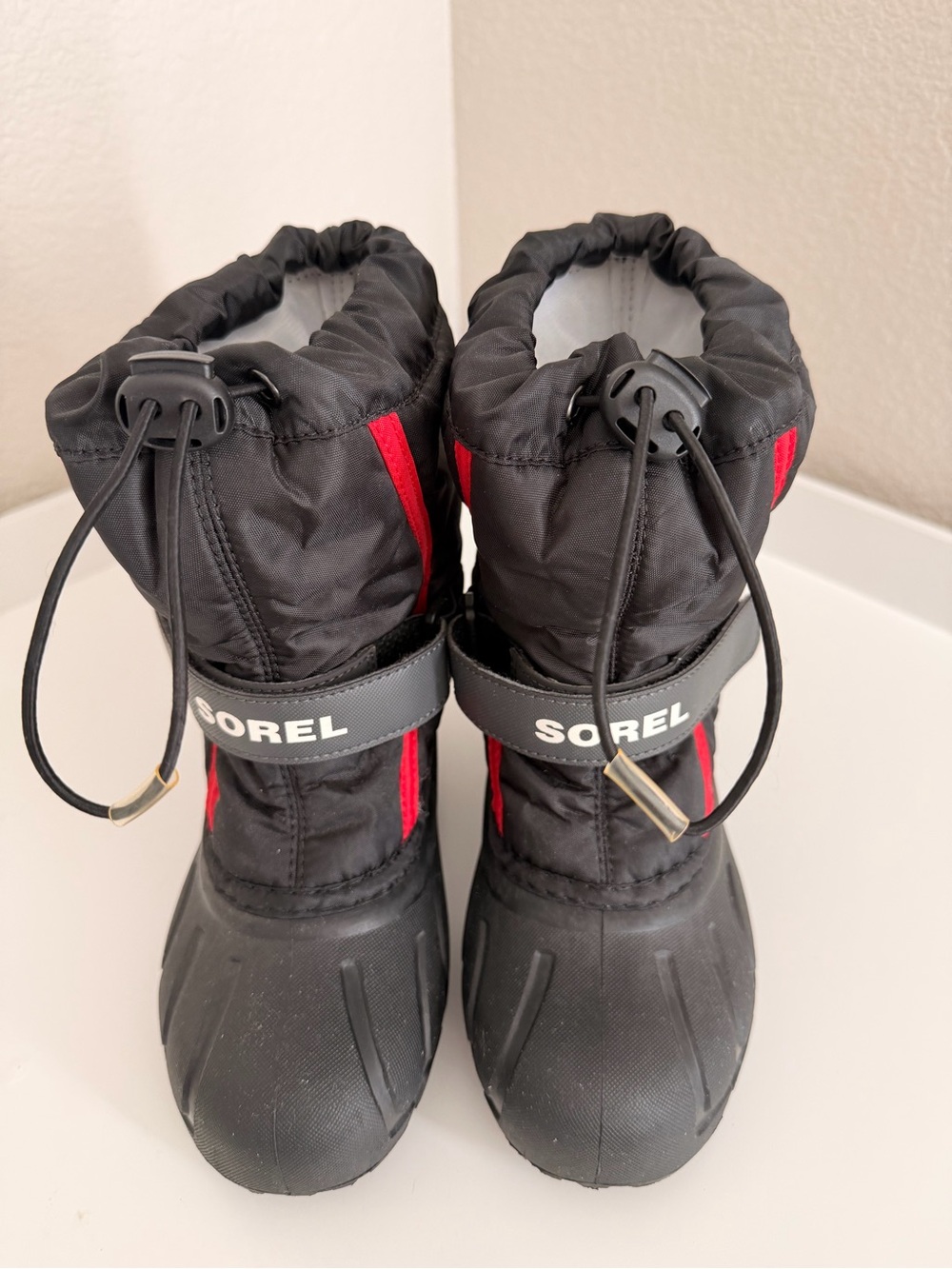 Sorel Kids Black & Red Insulated Snow Boots